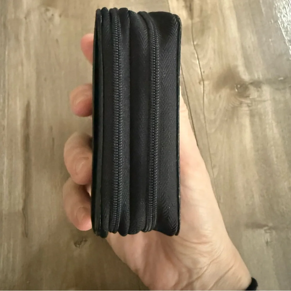 Vintage‎ Buxton Leather Wallet ID Coin Multi Card Accordion Holder Double Zipper